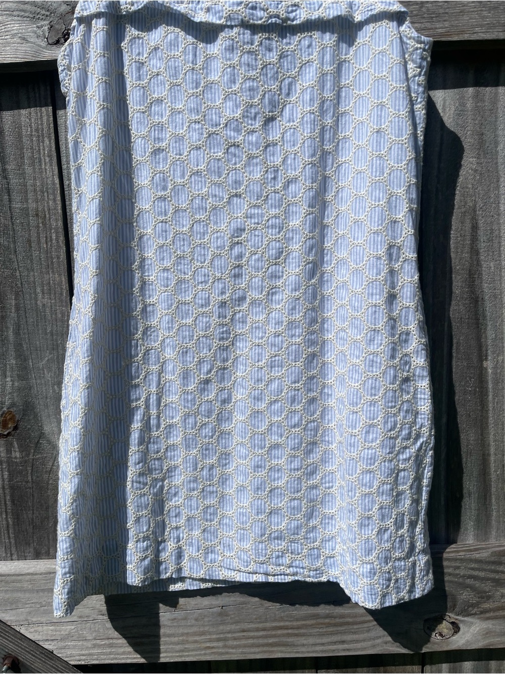 J. Crew Light Blue seersucker Textured Sleeveless Shift Dress Sz 6 - Picture 3 of 11